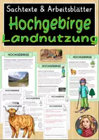 Vorschau - Arbeitsblätter - Hochgebirge Gebirge Alpen Sachtexte & Arbeitsblatt - Deckblatt
