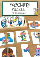 Vorschau - Anderer Materialtyp - Fasching Puzzle (24 Bilderpaare) - Deckblatt