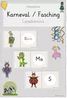 Vorschau - Spiele - Karneval / Fasching - Lesedomino Kostüme - Deckblatt