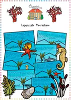 Vorschau - Aufgabenkarten - Meerestiere: Lesepuzzle & Wissens-Check - Sachunterricht - Kl. 2/3 - Deckblatt