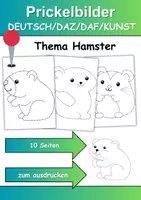 Vorschau - Mal- und Bastelvorlagen - Prickelbilder / Fensterbilder Thema Hamster - Grundschule - Bastelvorlagen - Deckblatt