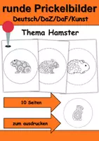 Vorschau - Arbeitsblätter - runde Prickelbilder / Fensterbilder: Hamster - Grundschule - Bastelvorlagen - Deckblatt