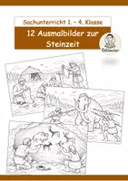 Vorschau - Arbeitsblätter - Ausmalbilder Steinzeit - Deckblatt