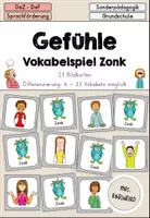 Vorschau - Spiele - Gefühle Vokabelspiel Zonk - DaZ DaF Sprachförderung - Deckblatt