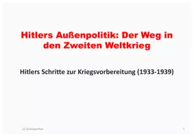 Vorschau - Arbeitsblätter - Hitlers Weg in den 2. Weltkrieg (Aussenpolitik) - Der Zweite Weltkrieg - Seite 1