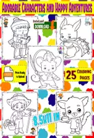 Aperçu - Apprentissages en autonomie - Kids Coloring Pages-Adorable Characters and Happy Adventures - Page de couverture