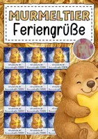 Vorschau - Mal- und Bastelvorlagen - Feriengrüße mit Sternen für die Murmeltierklasse - Deckblatt