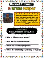 Vorschau - Arbeitsblätter - Black History Month Early Literacy Reading Passages with Questions - Seite 2