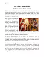 Vorschau - Arbeitsblätter - Des Kaisers neue Kleider – Märchentext mit Aufgaben - Deckblatt