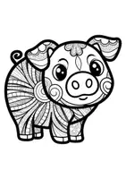 Vorschau - Arbeitsblätter - Mandalas Thema Schweine - Grundschule - Bastelvorlagen - Seite 1