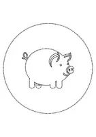 Vorschau - Mal- und Bastelvorlagen - runde Prickelbilder / Fensterbilder: Schweine - Grundschule - Bastelvorlagen - Seite 1
