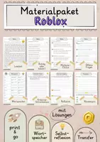 Vorschau - Arbeitsblätter - Roblox Lesetext mit Fragen + Lösungen Leseverstehen Wortspeicher didaktische Reserve Lesen Leseverständnis - Deckblatt