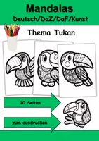Vorschau - Mal- und Bastelvorlagen - Mandalas Thema Tukane - Grundschule - Bastelvorlagen - Deckblatt