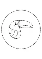 Vorschau - Mal- und Bastelvorlagen - runde Prickelbilder / Fensterbilder: Tukane - Grundschule - Bastelvorlagen - Seite 1