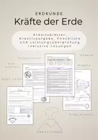 Vorschau - Arbeitsblätter - Erdkunde-Einheit "Kräfte der Erde" - Deckblatt