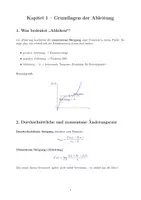 Vorschau - Merkblätter - Ableitungen - Grundlagen, Bedeutung und Tangente - Seite 1