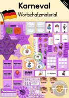 Vorschau - Spiele - Spielerisches Wortschatzmaterial: Fastnacht Fasching Karneval (DaZ/DaF) - Deckblatt