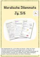 Vorschau - Stundenentwürfe - Moralische Dilemmata Jg 5/6_Zwei Doppelstunden - Deckblatt