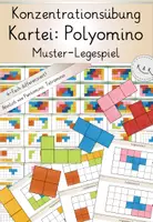 Vorschau - Spiele - Förderung der Konzentration: Kartei: Polyomino, 4-Fach differenziert!! Ähnlich Pentomino, Muster und Formen - Deckblatt
