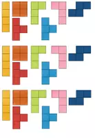 Vorschau - Spiele - Förderung der Konzentration: Kartei: Polyomino, 4-Fach differenziert!! Ähnlich Pentomino, Muster und Formen - Seite 3