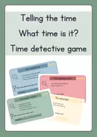 Vorschau - Spiele - Telling the time - 24 mystery detective games mit Lösung - Deckblatt