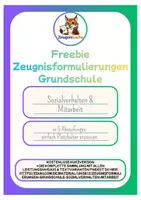 Vorschau - Lehrpläne/Lehrermaterial - Zeugnisformulierungen Grundschule – Freebie Edition - Deckblatt