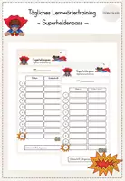 Vorschau - Anderer Materialtyp - Superheldenpass Lernwörtertraining - Deckblatt
