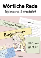 Vorschau - Stationenlernen - WÖRTLICHE REDE Einführung - Tafelmaterial & Arbeitsblatt - Deckblatt