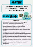Vorschau - Arbeitsblätter - Zahlenraum bis 10 000: Stellenwert, Tabellen, Sachaufgaben Klasse 3&4 - Deckblatt