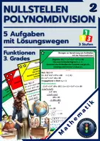 Vorschau - Arbeitsblätter - Polynomdivision | Aufgaben + Lösungen zu Nullstellen kaufen - Deckblatt