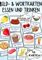 Vorschau - Poster - Essen und Trinken - Bildkarten und Wortkarten - Wortschatz - DaZ / DaF - Deckblatt
