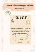 Vorschau - Anderer Materialtyp - Halbjahreszeugnis_Urkunde_1.Klasse - Deckblatt