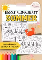 Vorschau - Mal- und Bastelvorlagen - Doodle Ausmalbilder | Sommer | Malblatt | Deutsch & Englisch - Deckblatt