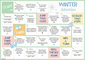 Vorschau - Spiele - ADVERBS & ADJECTIVES 🎲 Winter Würfelspiel - Seite 1