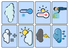 Aperçu - Jeux - La météo - Cartes de jeu sur le vocabulaire - Page 2