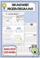 Vorschau - Arbeitsblätter - Grundwert berechnen - Prozentrechnung - Deckblatt