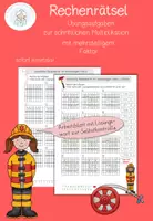 Vorschau - Arbeitsblätter - schriftliche Multiplikation mehrstelliger Faktor - Deckblatt