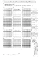 Vorschau - Arbeitsblätter - schriftliche Multiplikation mehrstelliger Faktor - Seite 1