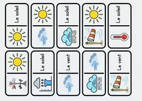 Aperçu - Jeux - La météo : domino image / mot. - Page 1