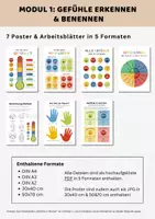 Vorschau - Mal- und Bastelvorlagen - Gefühle Lernen XXL-Paket | Emotionen erkennen, ausdrücken & regulieren, Gefühle Arbeitsblätter & Poster - Seite 1
