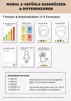 Vorschau - Mal- und Bastelvorlagen - Gefühle Lernen XXL-Paket | Emotionen erkennen, ausdrücken & regulieren, Gefühle Arbeitsblätter & Poster - Seite 2
