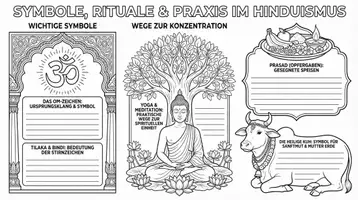 Vorschau - Arbeitsblätter - Symbole Rituale und Praxis im Hinduismus - Schöne Stunde - Arbeitsblatt + Text - Deckblatt