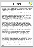 Vorschau - Arbeitsblätter - Der Strom - Lesetext mit Fragen + Lösung - Seite 1
