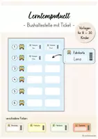 Vorschau - Anderer Materialtyp - Lerntempoduett Organisation - Bushaltestelle mit Fahrkarten - Deckblatt