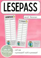 Vorschau - Spiele - Lesepass (nummeriert/nicht nummeriert) - Deckblatt
