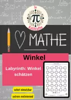 Vorschau - Arbeitsblätter - Labyrinth Winkel schätzen – Größen vergleichen, entscheiden & entschlüsseln (Klasse 5/6) | Spiel & Knobeln | mit Lösungen - Deckblatt