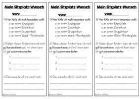 Vorschau - Arbeitsblätter - Sitzplatz-Wunschzettel - Gut lernen, gut sitzen - Seite 1