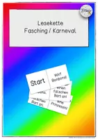 Vorschau - Spiele - Lesekette / Bewegungspause "Fasching / Karneval" - Deckblatt