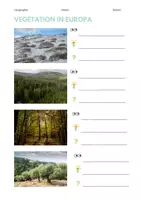 Vorschau - Arbeitsblätter - Vegetationszonen in Europa/ Vegetation zones in Europe - Deckblatt