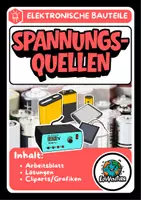 Vorschau - Arbeitsblätter - Elektronik und Elektrotechnik (Bauteil): Spannungsquellen - Deckblatt